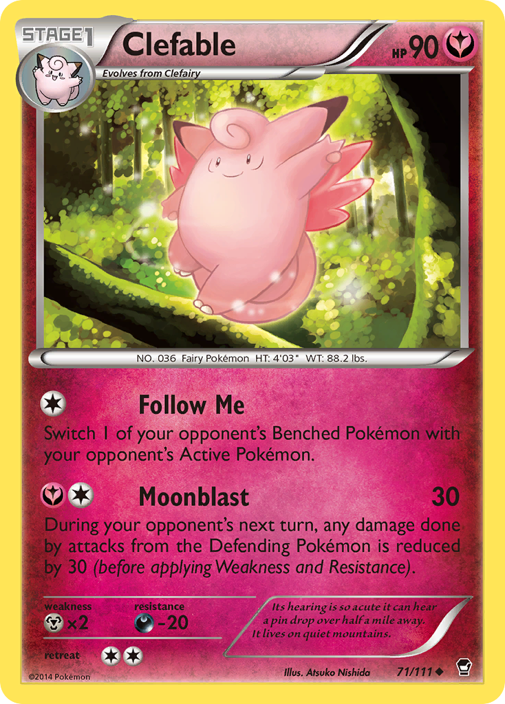Clefable (71/111) [XY: Furious Fists] Reverse Holofoil