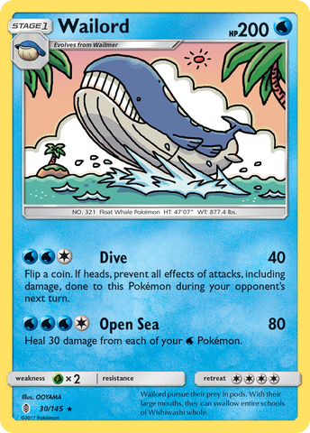 Wailord (30/145) [Sun & Moon: Guardians Rising] Reverse Holofoil