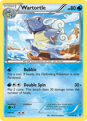 Wartortle (15/101) [Black & White: Plasma Blast] Reverse Holofoil