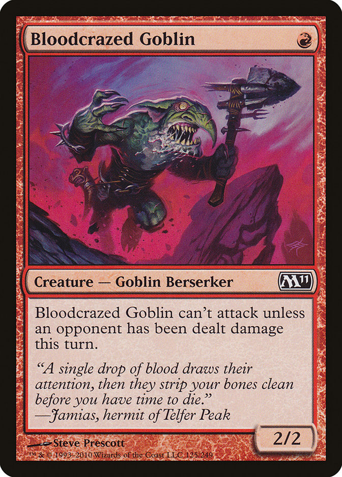 Bloodcrazed Goblin [Magic 2011] Foil