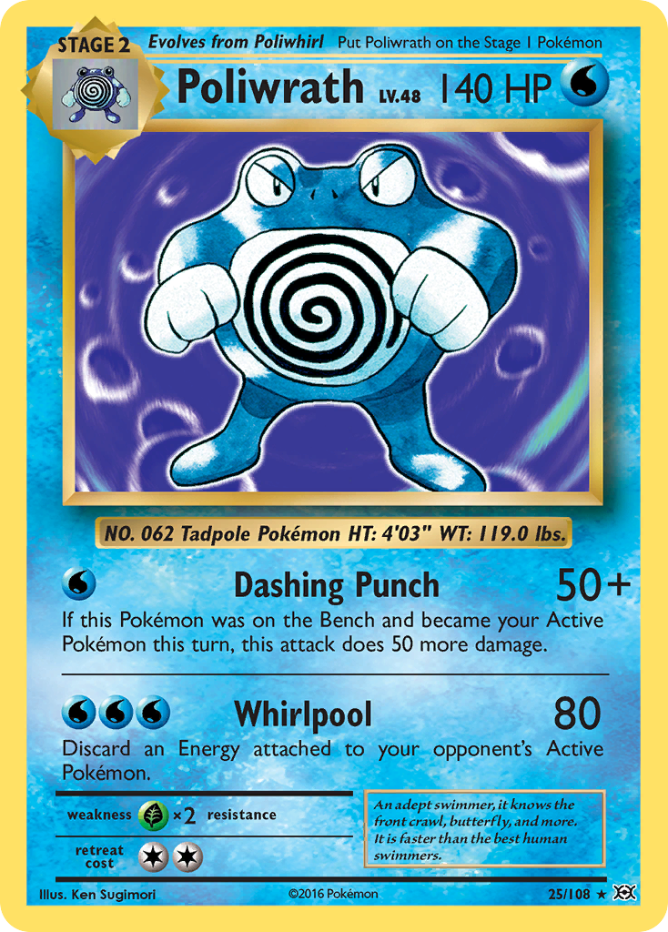 Poliwrath (25/108) [XY: Evolutions] Reverse Holofoil