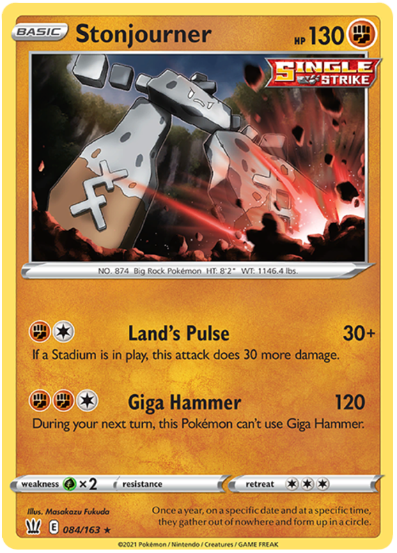 Stonjourner (084/163) [Sword & Shield: Battle Styles] Reverse Holofoil