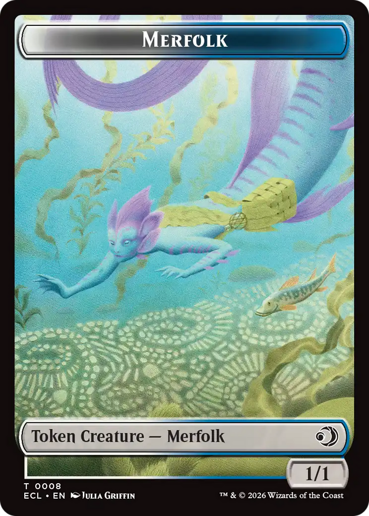 Merfolk // Worm Double-Sided Token [Lorwyn Eclipsed Tokens] Foil