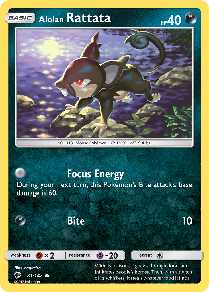 Alolan Rattata (81/147) [Sun & Moon: Burning Shadows] Reverse Holofoil