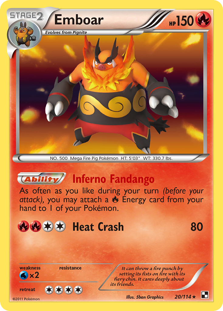 Emboar (20/114) [Black & White: Base Set] Reverse Holofoil