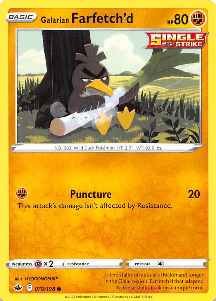 Galarian Farfetch'd (078/198) [Sword & Shield: Chilling Reign] Reverse Holofoil