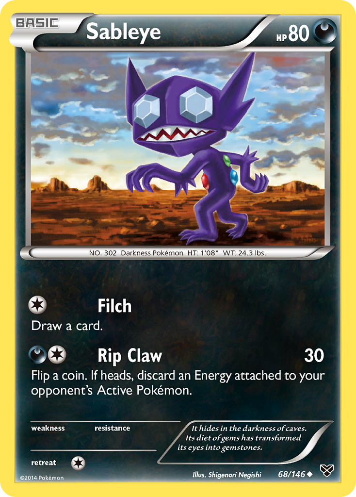 Sableye (68/146) [XY: Base Set] Reverse Holofoil