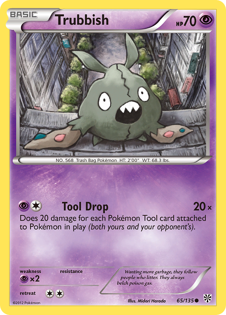 Trubbish (65/135) [Black & White: Plasma Storm] Reverse Holofoil