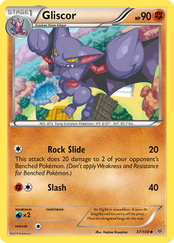 Gliscor (37/108) [XY: Roaring Skies] Reverse Holofoil