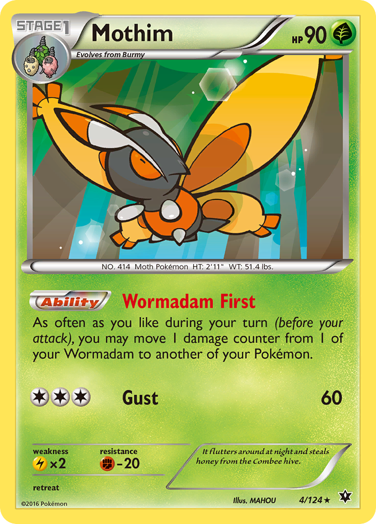 Mothim (4/124) [XY: Fates Collide] Reverse Holofoil