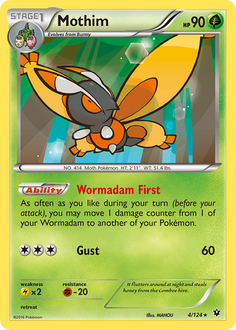 Mothim (4/124) [XY: Fates Collide] Reverse Holofoil