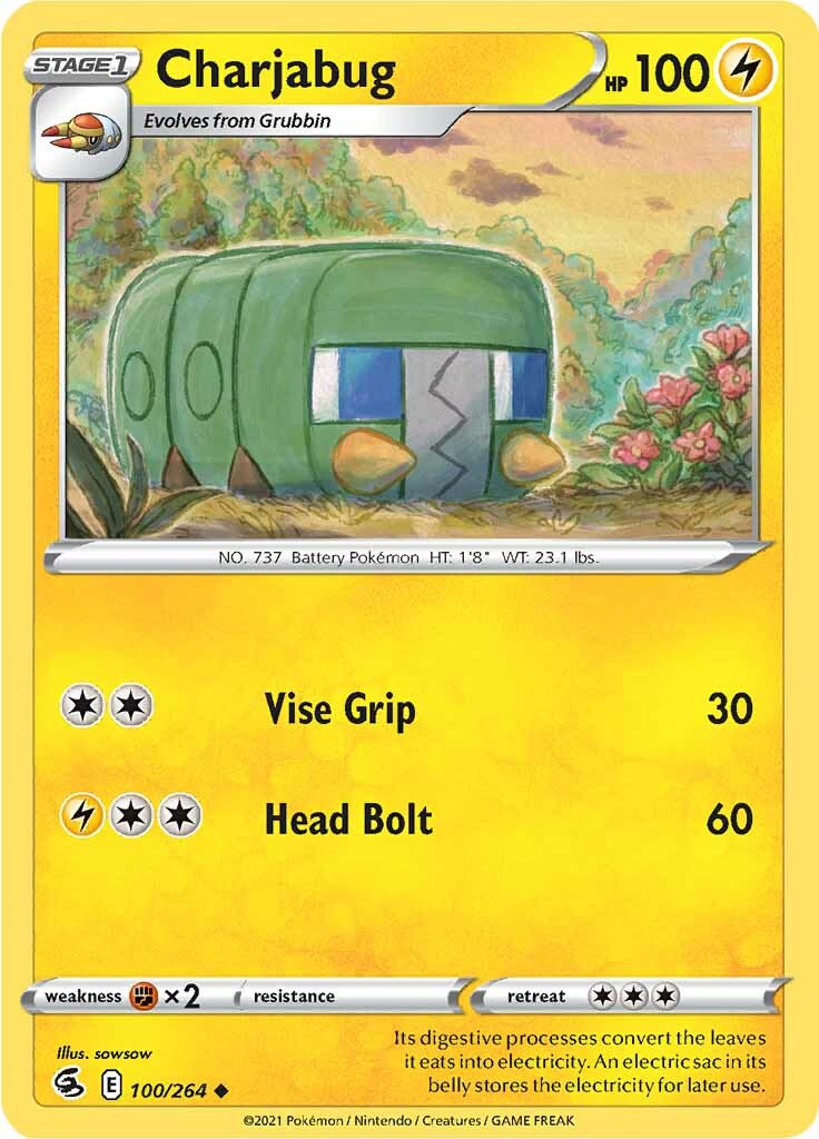 Charjabug (100/264) [Sword & Shield: Fusion Strike] Reverse Holofoil