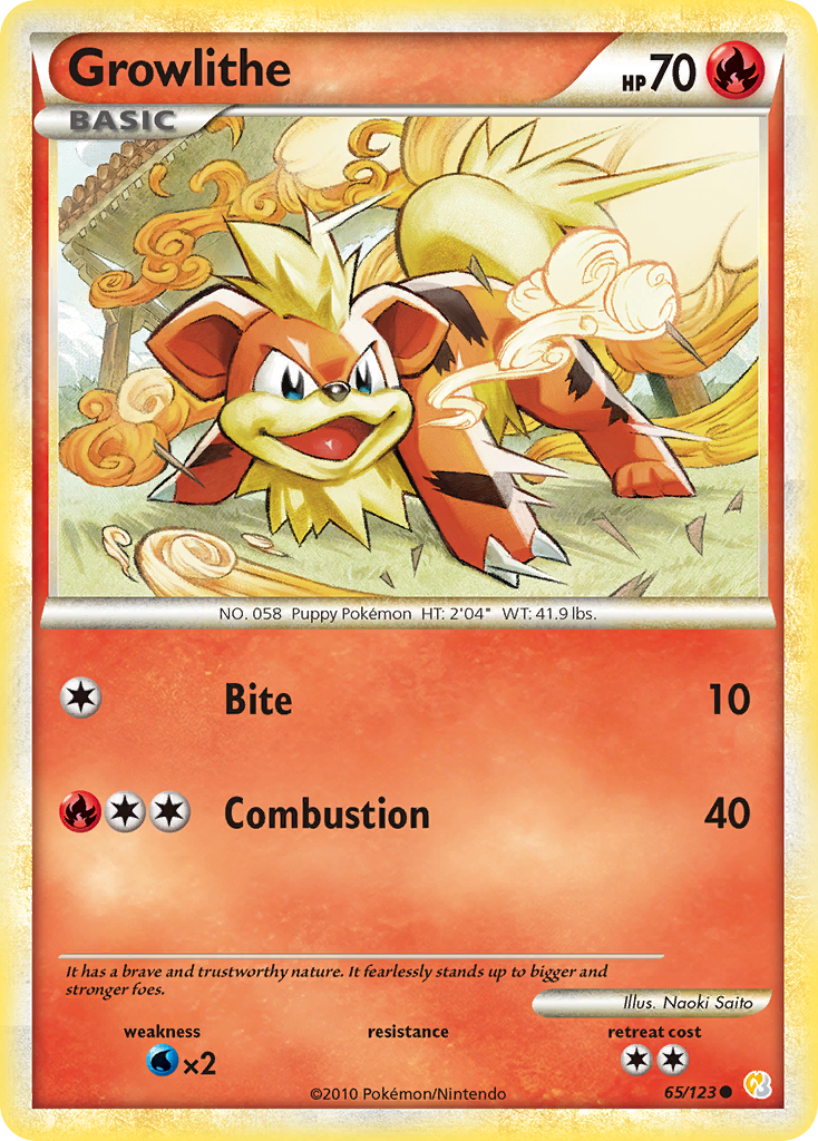 Growlithe (65/123) [HeartGold & SoulSilver: Base Set] Reverse Holofoil