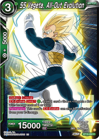 SS Vegeta, All-Out Evolution (BT19-082) [Fighter's Ambition] Parallel Foil