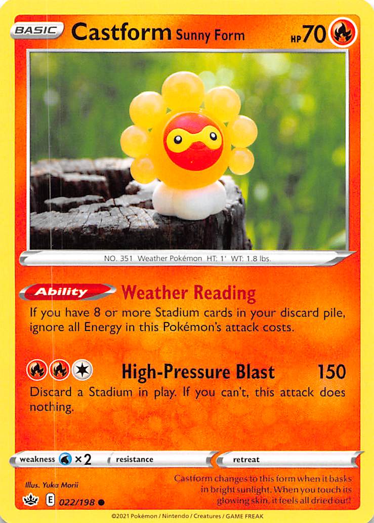 Castform Sunny Form (022/198) [Sword & Shield: Chilling Reign] Reverse Holofoil
