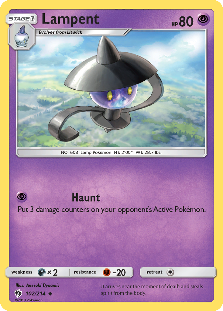 Lampent (102/214) [Sun & Moon: Lost Thunder] Reverse Holofoil