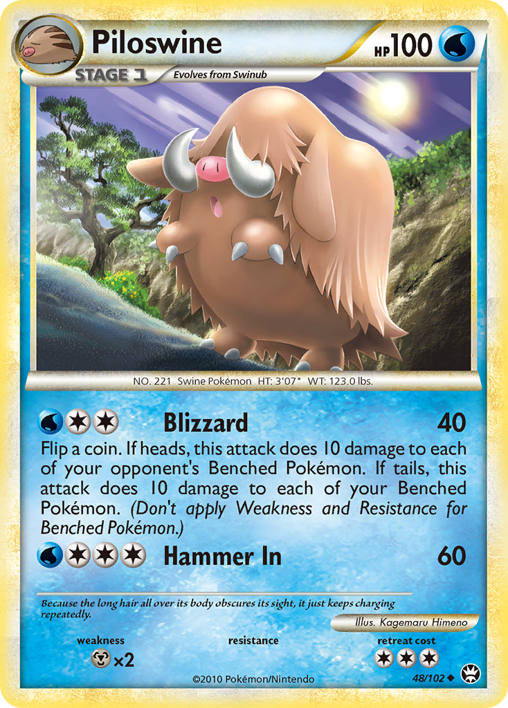 Piloswine (48/102) [HeartGold & SoulSilver: Triumphant] Reverse Holofoil