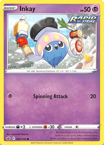 Inkay (069/198) [Sword & Shield: Chilling Reign] Reverse Holofoil