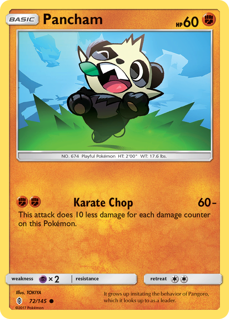 Pancham (72/145) [Sun & Moon: Guardians Rising] Reverse Holofoil