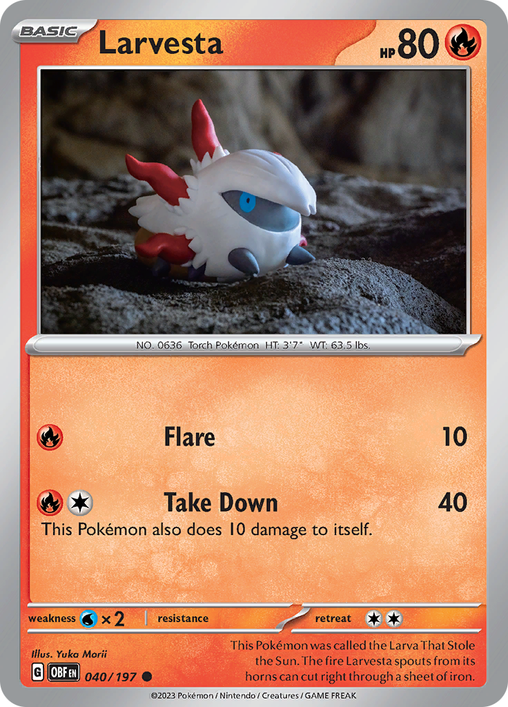 Larvesta (040/197) [Scarlet & Violet: Obsidian Flames] Reverse Holofoil