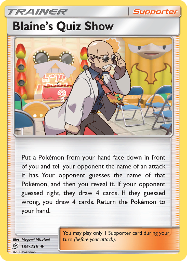 Blaine's Quiz Show (186/236) [Sun & Moon: Unified Minds] Reverse Holofoil