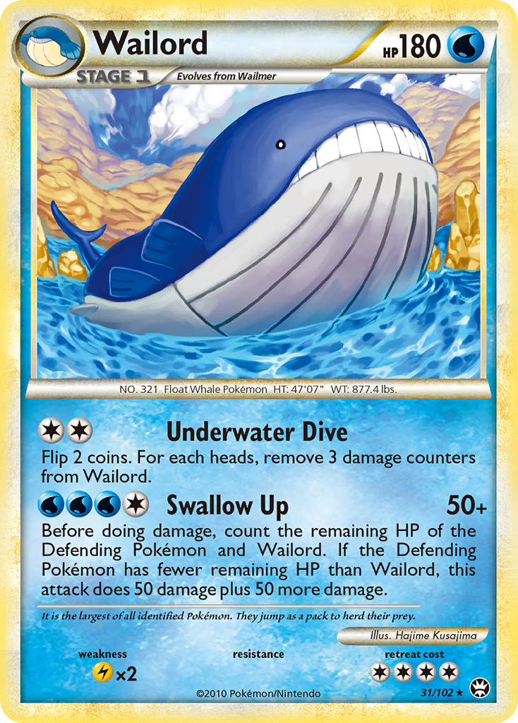 Wailord (31/102) [HeartGold & SoulSilver: Triumphant] Reverse Holofoil