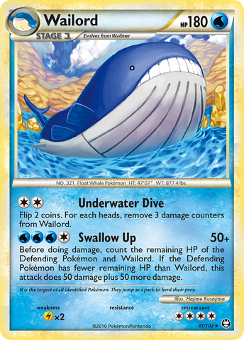 Wailord (31/102) [HeartGold & SoulSilver: Triumphant] Reverse Holofoil