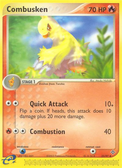 Combusken (25/97) [EX: Dragon] Reverse Holofoil