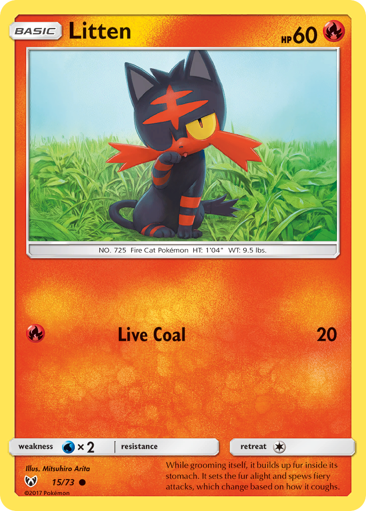 Litten (15/73) [Sun & Moon: Shining Legends] Reverse Holofoil