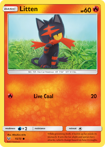 Litten (15/73) [Sun & Moon: Shining Legends] Reverse Holofoil
