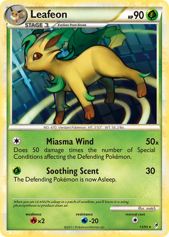 Leafeon (13/95) [HeartGold & SoulSilver: Call of Legends] Reverse Holofoil