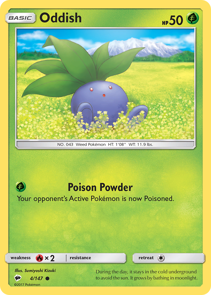 Oddish (4/147) [Sun & Moon: Burning Shadows] Reverse Holofoil