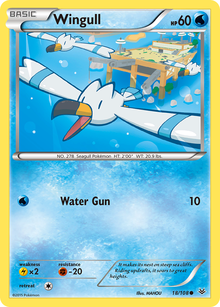 Wingull (18/108) [XY: Roaring Skies] Reverse Holofoil