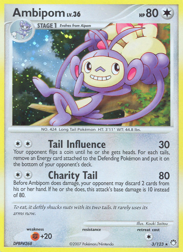 Ambipom (3/123) [Diamond & Pearl: Mysterious Treasures] Reverse Holofoil