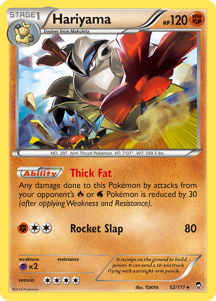 Hariyama (52/111) [XY: Furious Fists] Reverse Holofoil