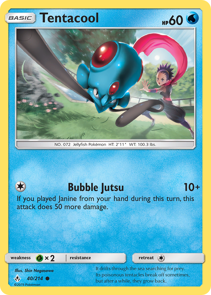Tentacool (40/214) [Sun & Moon: Unbroken Bonds] Reverse Holofoil