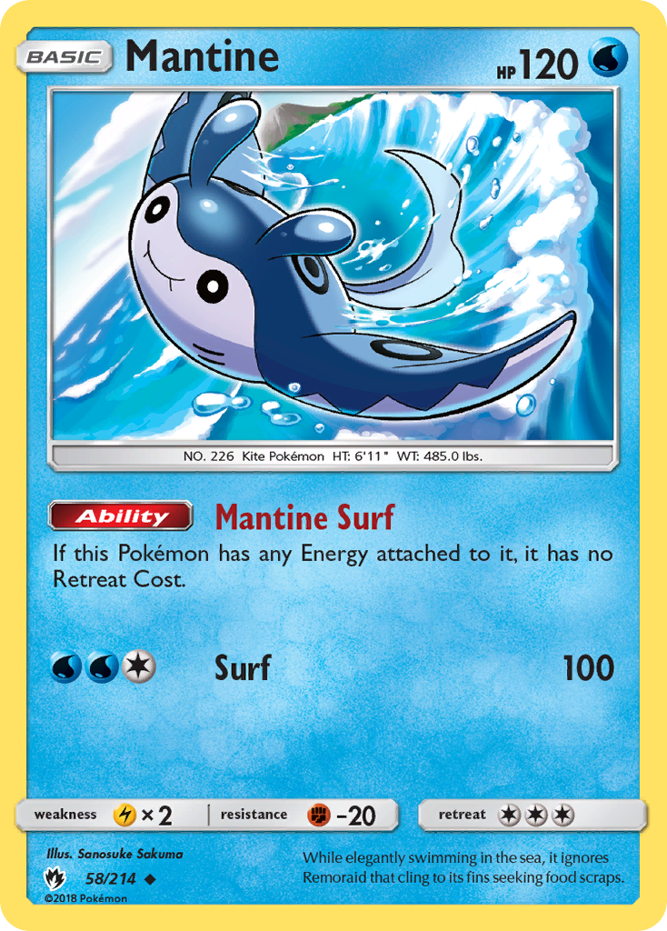 Mantine (58/214) [Sun & Moon: Lost Thunder] Reverse Holofoil