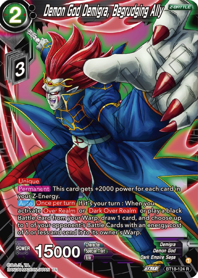 Demon God Demigra, Begrudging Ally (BT18-124) [Dawn of the Z-Legends] Parallel Foil