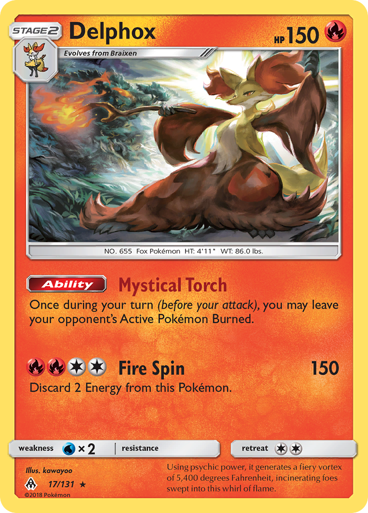 Delphox (17/131) [Sun & Moon: Forbidden Light] Reverse Holofoil