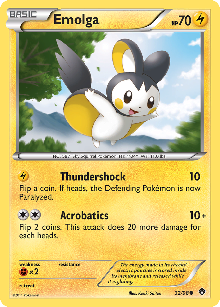 Emolga (32/98) [Black & White: Emerging Powers] Reverse Holofoil