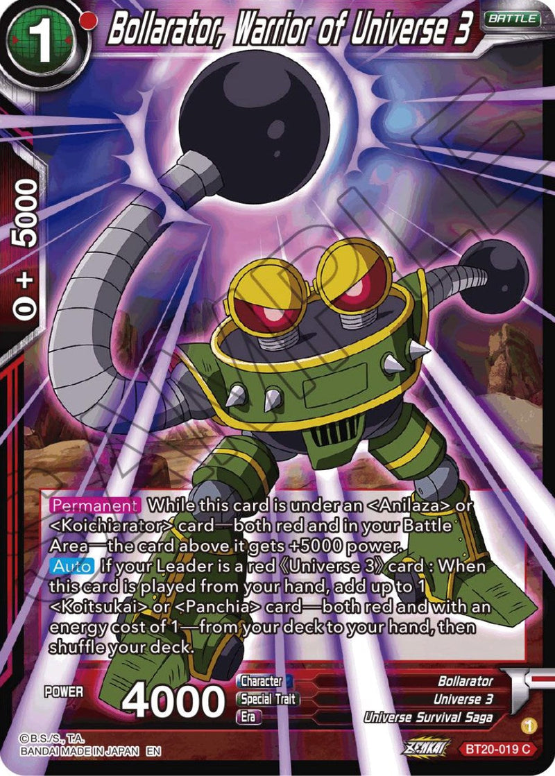 Bollarator, Warrior of Universe 3 (BT20-019) [Power Absorbed] Parallel Foil