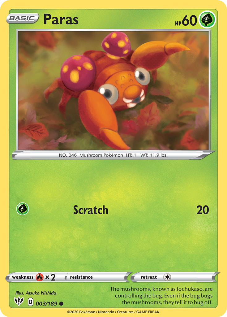 Paras (003/189) [Sword & Shield: Darkness Ablaze] Reverse Holofoil