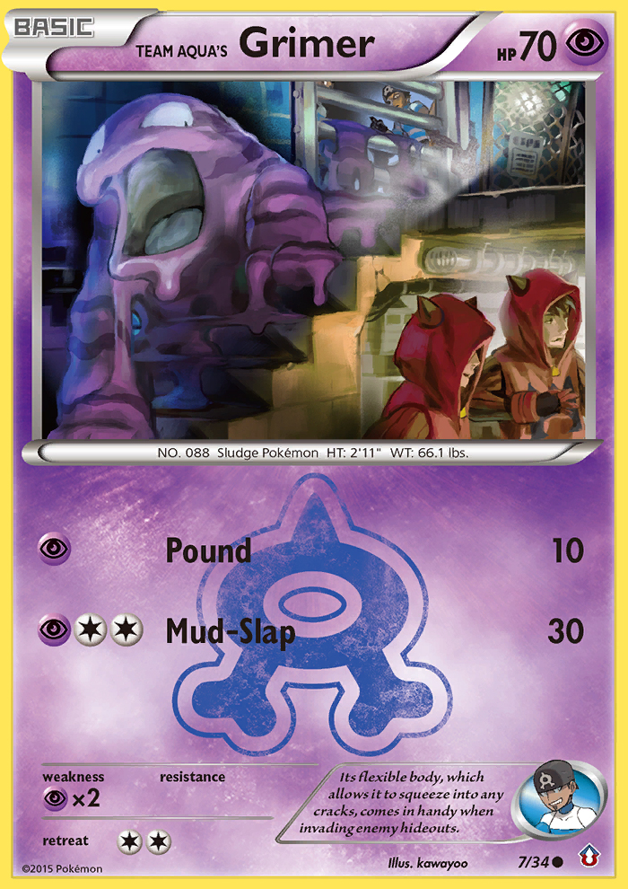 Team Aqua's Grimer (7/34) [XY: Double Crisis] Reverse Holofoil