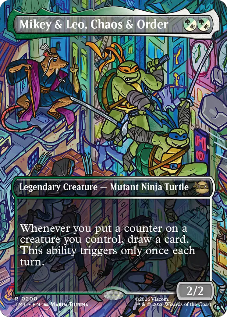 Mikey & Leo, Chaos & Order (Borderless) [Teenage Mutant Ninja Turtles] Foil