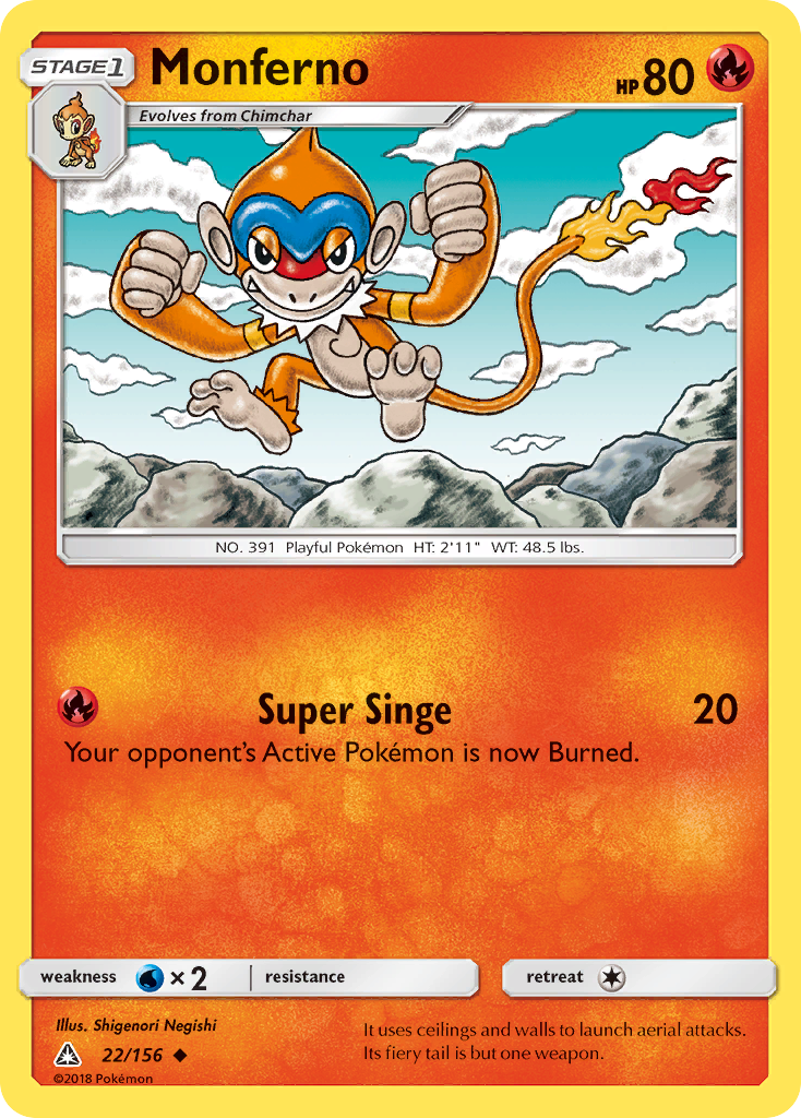 Monferno (22/156) [Sun & Moon: Ultra Prism] Reverse Holofoil
