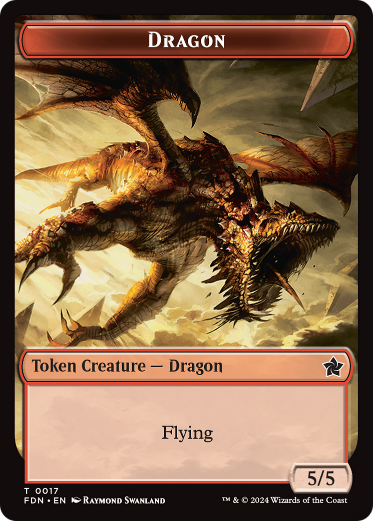 Dragon (0016) // Dragon (0017) Doubled-Sided Token [Foundations Tokens] Foil