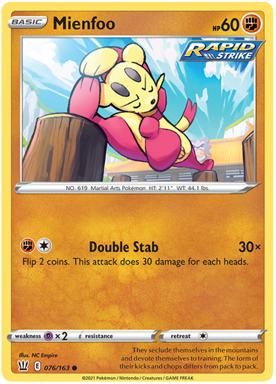 Mienfoo (076/163) [Sword & Shield: Battle Styles] Reverse Holofoil