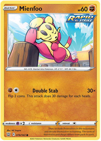 Mienfoo (076/163) [Sword & Shield: Battle Styles] Reverse Holofoil