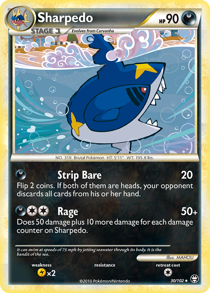 Sharpedo (30/102) [HeartGold & SoulSilver: Triumphant] Reverse Holofoil