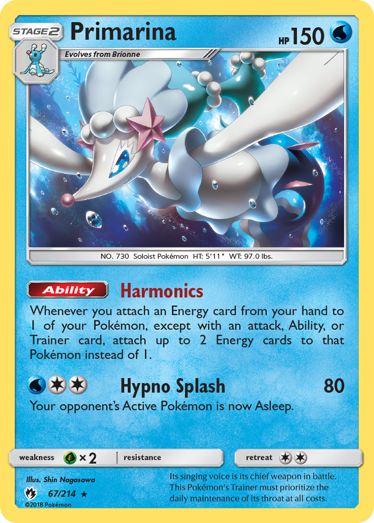 Primarina (67/214) [Sun & Moon: Lost Thunder] Reverse Holofoil